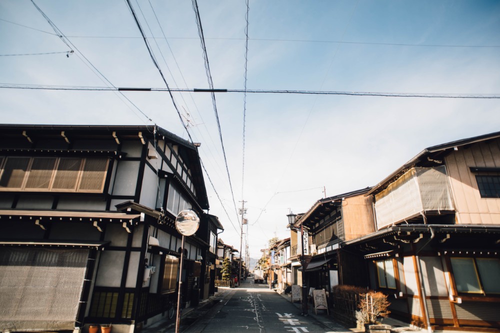 Town with overhead cables