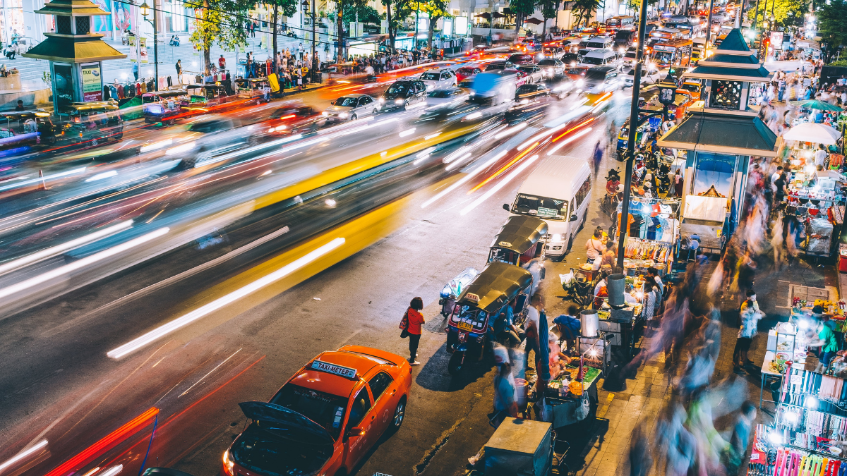 Photo of a busy street in Bangkok, Thailand